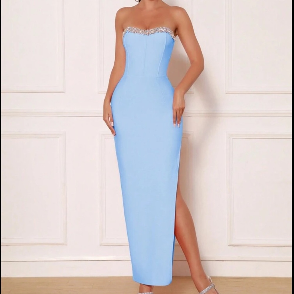 Baby blue bandage dress